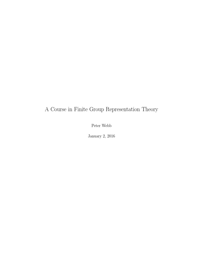 Finite Group Representation Theory Guide | PDF | Representation Theory ...