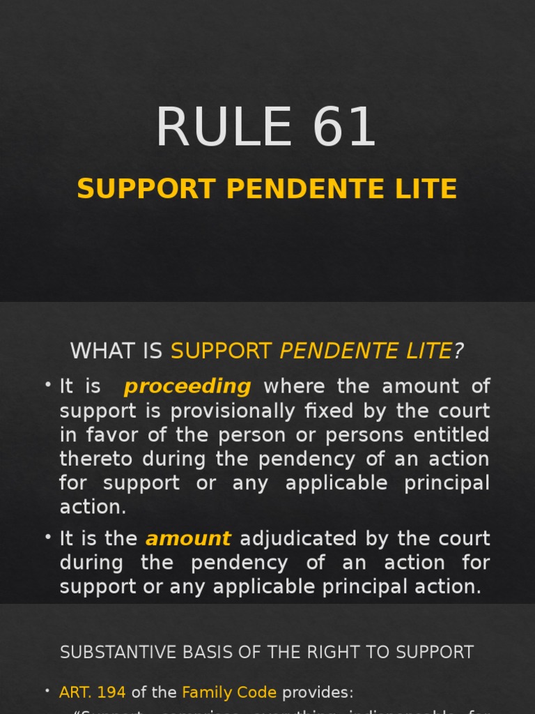 Rule 61 Support Pendente Lite PDF Contempt Of Court Crime & Violence