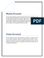 Mision y Vision Personal