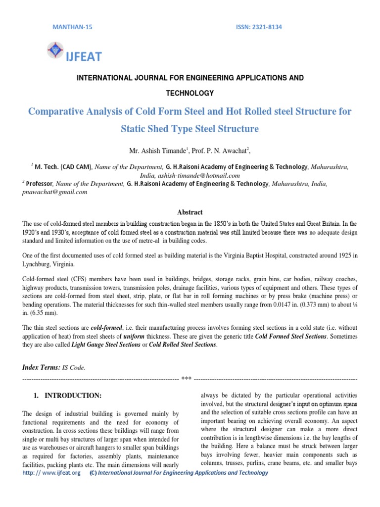 Cold vs. Hot Rolled Steel Structures | PDF | Rolling (Metalworking ...