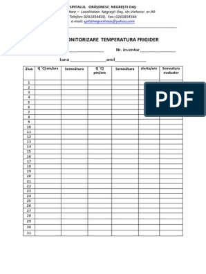 Temperatura Frigider PDF PDF