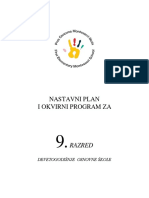 Nastavni Plan I Okvirni Program Za 9. Razred o