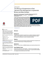 The Efficacy of Acupuncture in Post-Operative Pain Management: A Systematic Review and Meta-Analysis