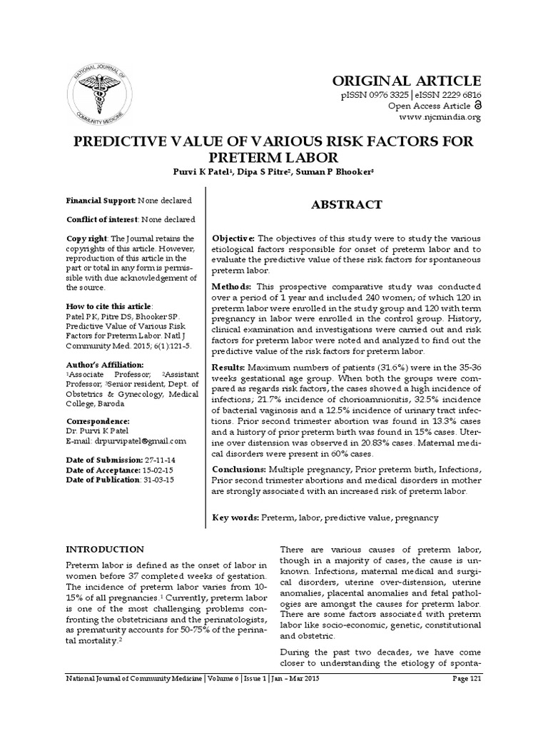 Original Article: National Journal of Community Medicine Volume 6 Issue ...