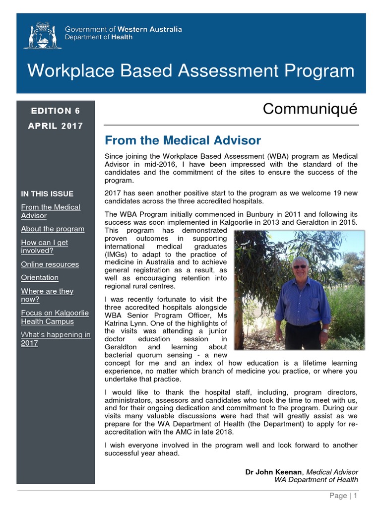 WBA Program Update for IMGs | PDF | Physician | Health Care