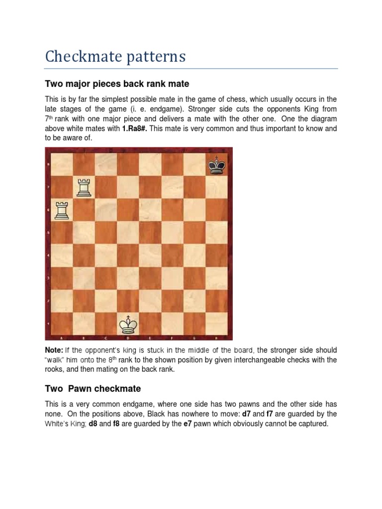 Lesson 3 – How to checkmate your opponent's king –
