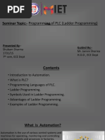 Seminar Topic:-Programming of PLC (Ladder Programming) : Presented By: - Guided By