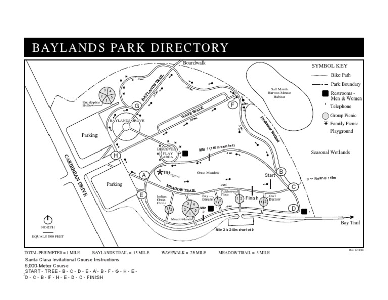 5k Baylands Park Map | PDF | Land Management | Environmental Design