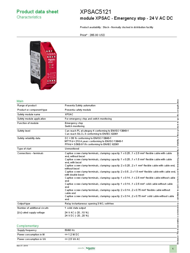 Preventa Xps Xpsac5121 | PDF | Relay | Fuse (Electrical)