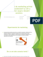 Experiment de Marketing Privind Efectul Poziționării La Raft A Produselor Asupra Vânzării Acestora