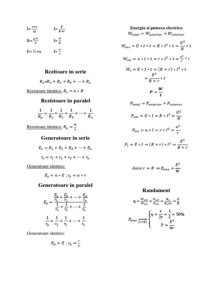 Formules de puissance et énergie électrique | PDF