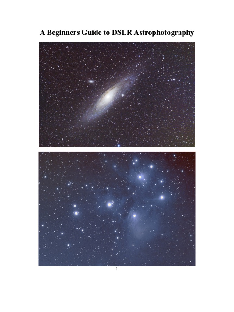 Beginner's DSLR Astrophotography Guide | PDF | Digital Single Lens Reflex Camera | Camera