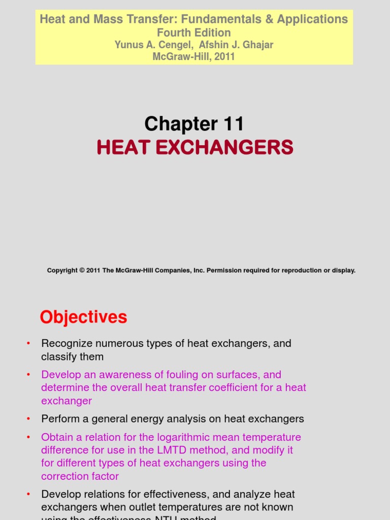 Heat Exchanger Heat 4e Chap11 Lecture | PDF | Heat Transfer | Heat ...