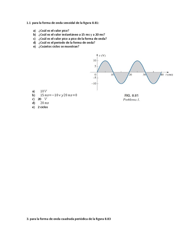 para La Forma de Onda Senoidal de La Figura 8 | PDF | Ciencia y matemáticas