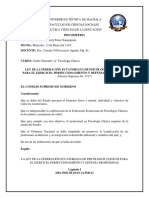 Ley de La Federación Ecuatoriana de Psicologos Clínicos