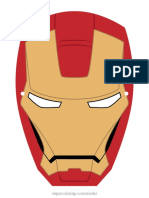 Iron Man Mask Colored Template Paper Craft PDF
