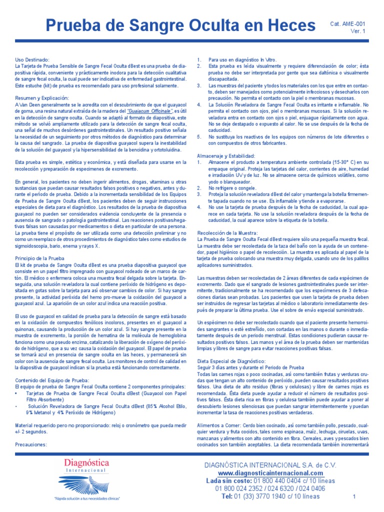 Sangre Oculta En Heces Descargar Gratis Pdf Heces Diagnostico Medico
