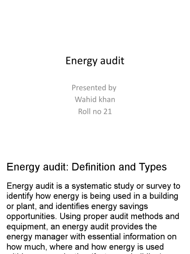 Comprehensive Energy Audit Guide | PDF | Efficient Energy Use | Audit