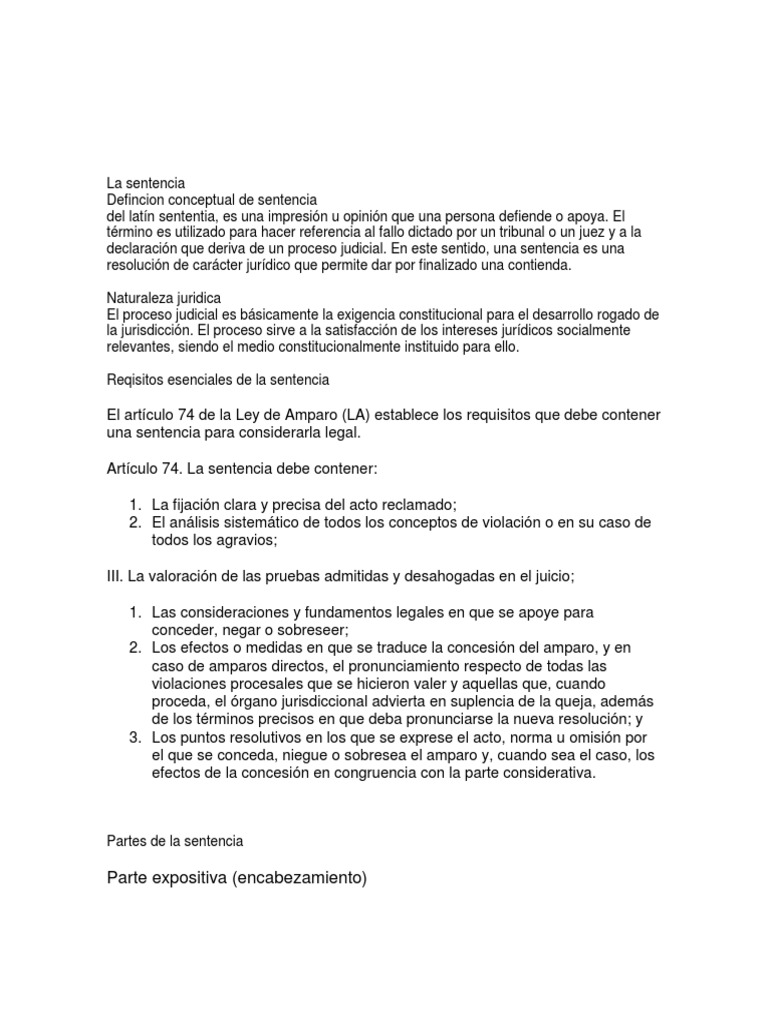 Definición y Partes de la Sentencia | PDF | Res Judicata | Ley procesal