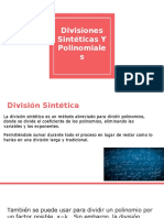 Divisiones Sintéticas Y Polinomial