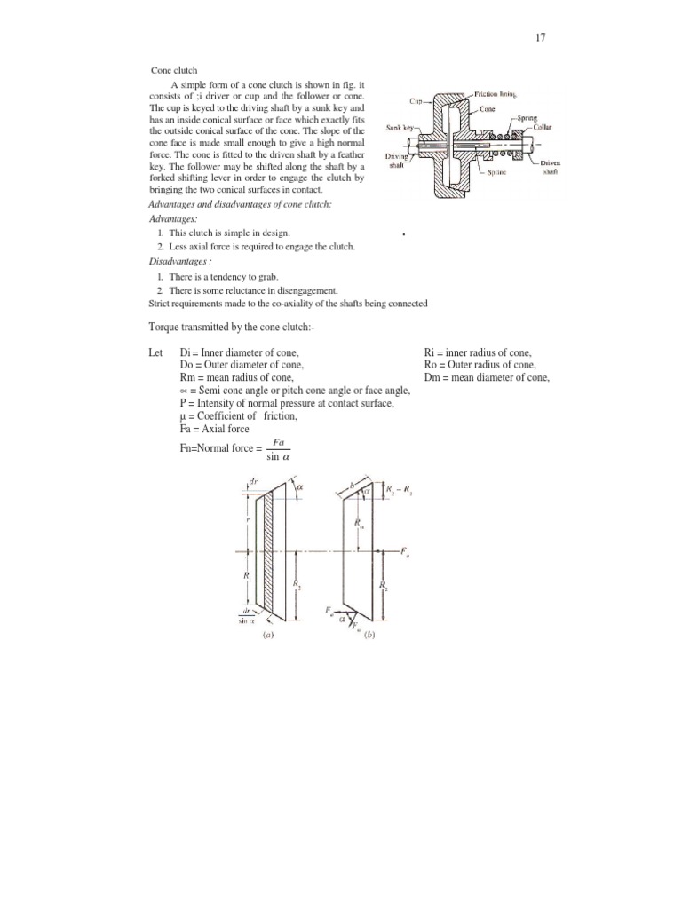 Advantages and Disadvantages of Cone Clutch Advantages Download Free