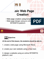 Create Basic Web Page Using Templates and WYSIWYG
