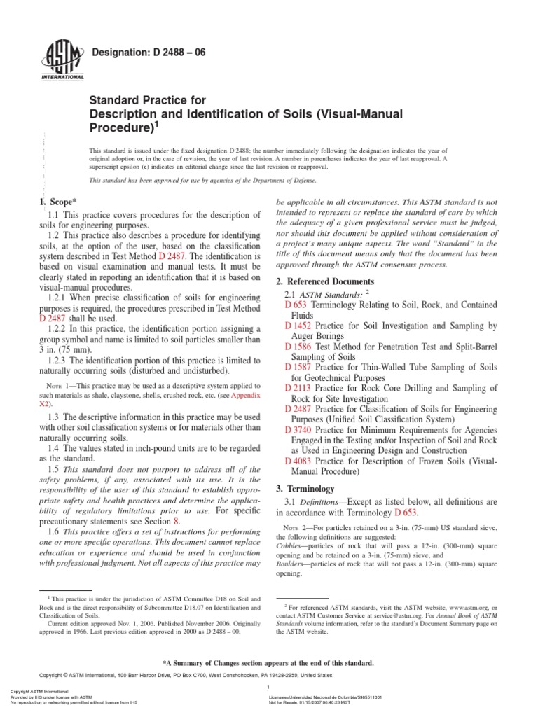 ASTM D248890 Standard Practice For Description and Identification of