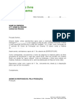 Carta de Apoio À Produção (Modelo)