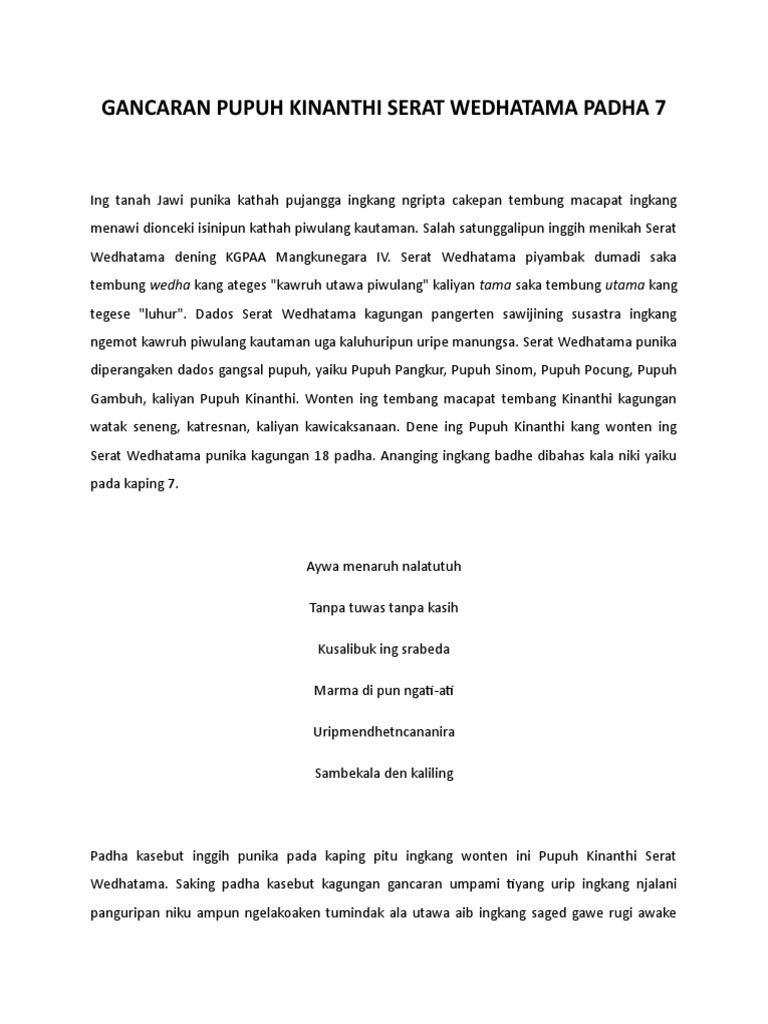 Gancaran Pupuh Kinanthi Padha 7