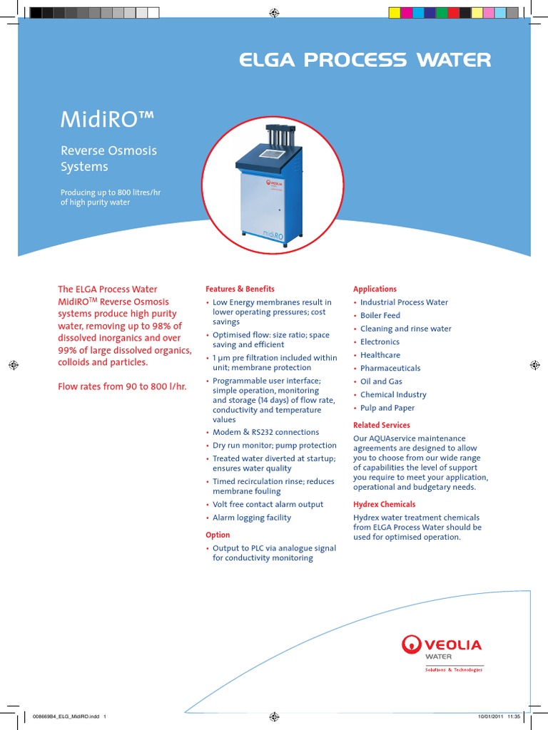 Midiro ™: Reverse Osmosis Systems | PDF | Membrane | Water