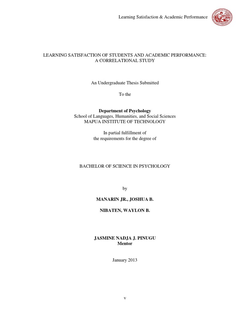 Learning Satisfaction and Academic Performance | PDF | Motivation ...