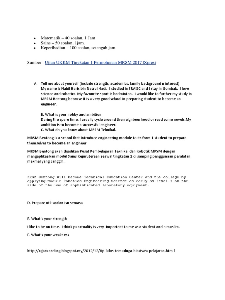 Mrsm Sample Questions Pdf Inquiry Science