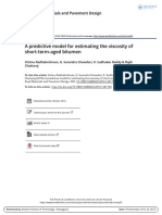 A Predictive Model For Estimating The Viscosity of Short Term Aged Bitumen PDF