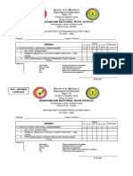 Teacher and Classroom Evaluation Sheet Non Adviser Category