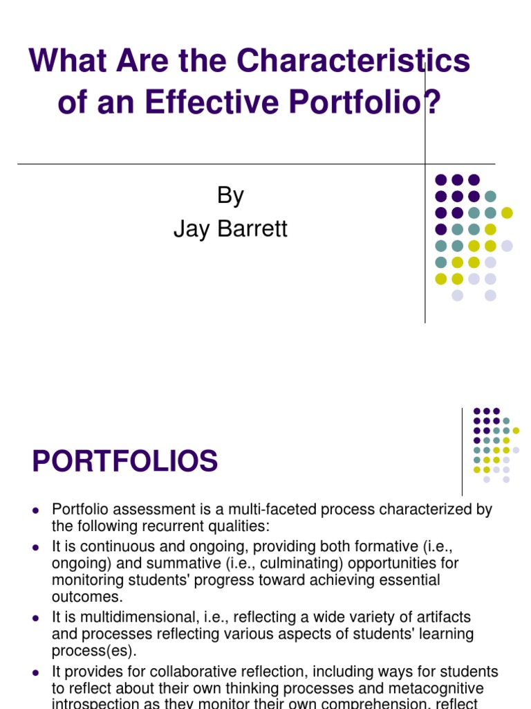 Portfolios What Are The Characteristics | PDF | Educational Assessment ...