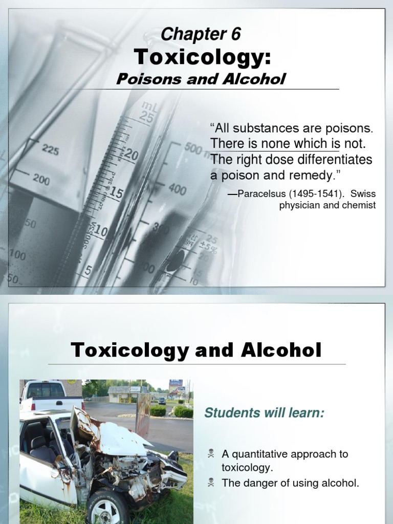 Toxicology of Alcohol and Poisons | PDF | Toxicology | Chemistry