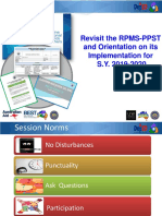 Revisit The RPMS-PPST and Orientation On Its Implementation For S.Y. 2019-2020