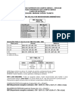 Fórmulas cálculo necessidades energéticas