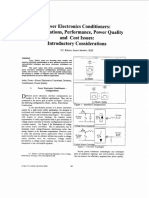 Power Electronics Conditioners: Configurations, Performance, Power Quality and Cost Issues: Introductory Considerations