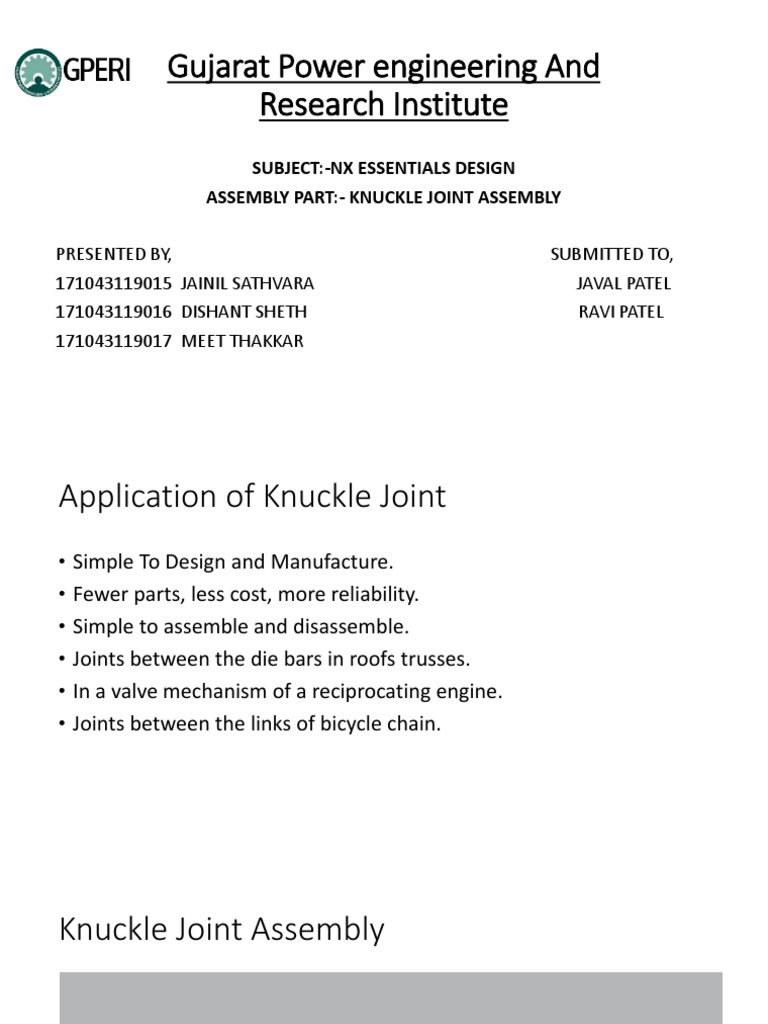 Knuckle Joint Assembly Guide | PDF | Technology & Engineering
