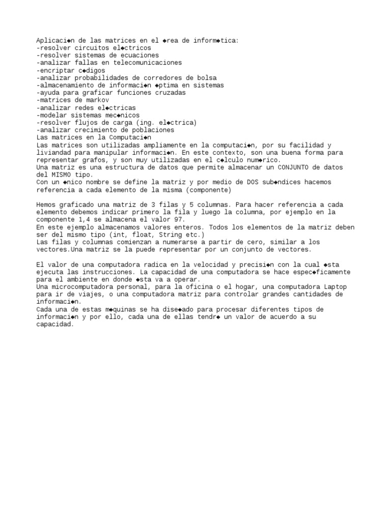 Usos de Matrices en Informática | PDF