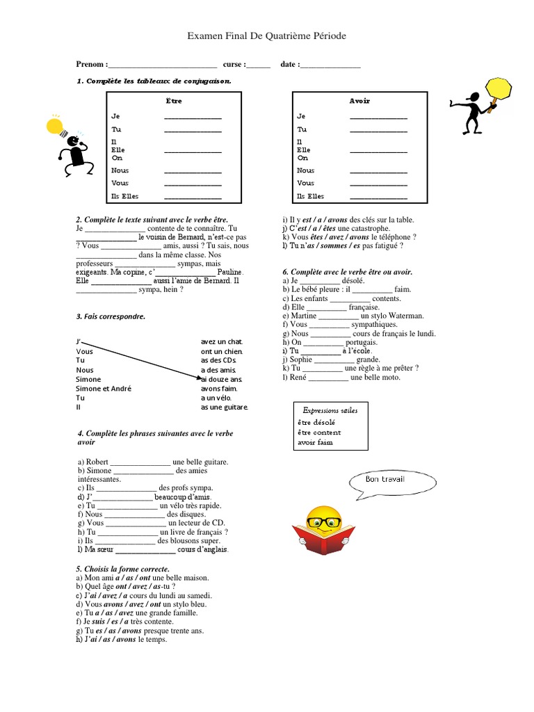 Examen 5to Y 6to Grado Frances