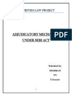 Adjudicatory Mechanism Under Sebi Act: Securities Law Project