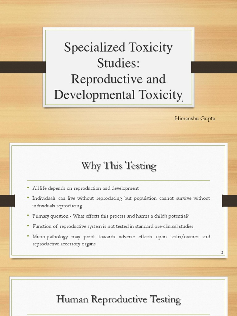 Reproductive and Developmental Toxicity Studies | PDF | Cellular ...