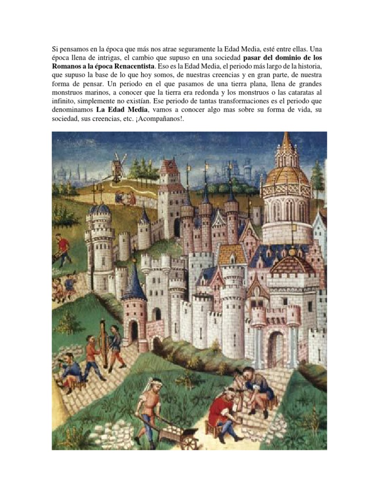 Historia y etapas de la Edad Media | PDF | Edades medias | Feudalismo