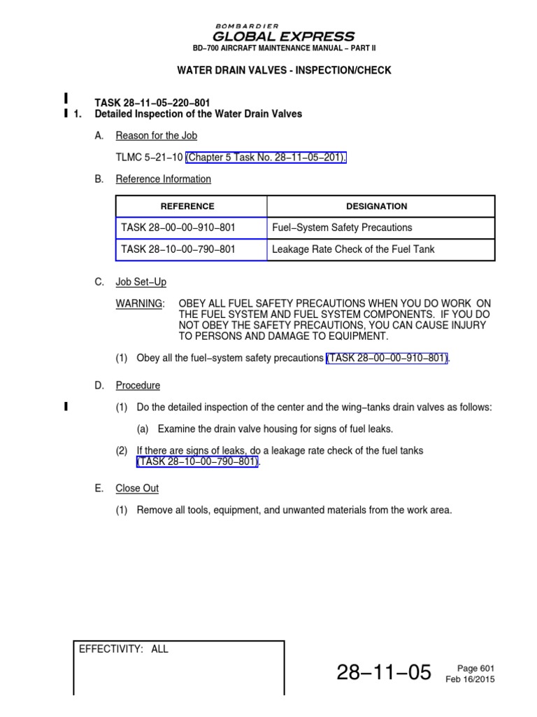 Inspecting Water Drain Valves A Guide to Checking BD700 Aircraft