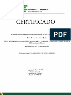 curso de inglês - Instituto Federal do Rio Grande do Sul