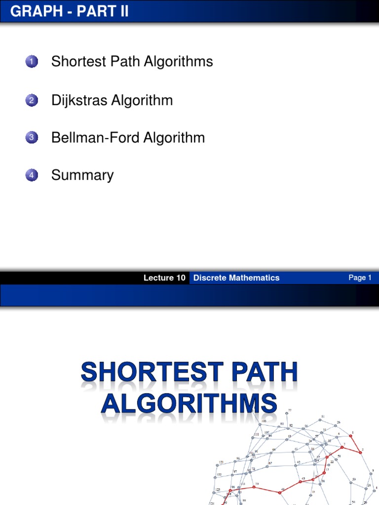 Shortest Path Algorithms: Discrete Mathematics | PDF | Algorithms And ...