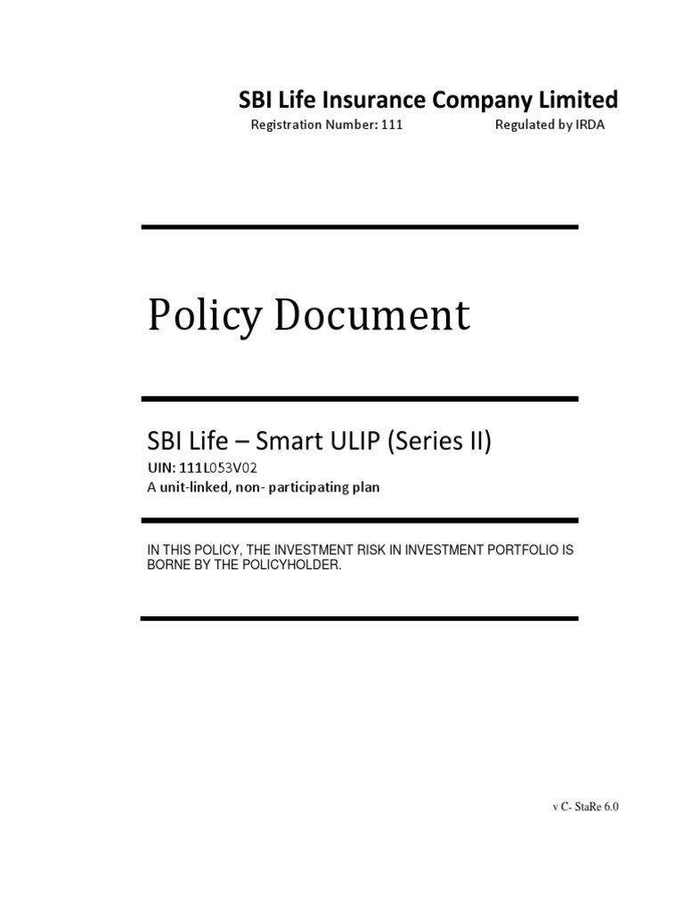 SBI Life Smart ULIP Policy Overview | PDF | Life Insurance | Insurance ...