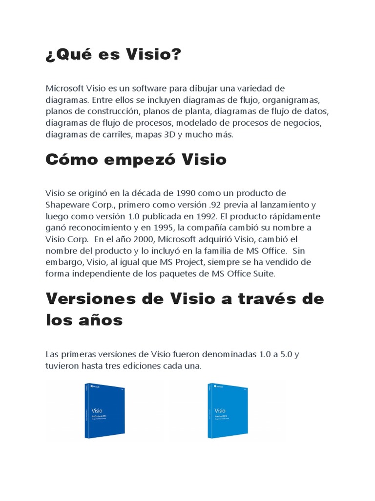 ¿Qué es Microsoft Visio 2016? | PDF | Microsoft Office | Archivo de ...
